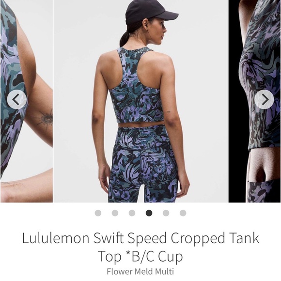 Lululemon Swift Speed Cropped Tank ~ Size 10 ~ Flower Meld Multi ~ NWT - Picture 10 of 11